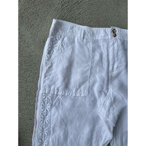 Women's Neiman Marcus Linen Pants Size L White